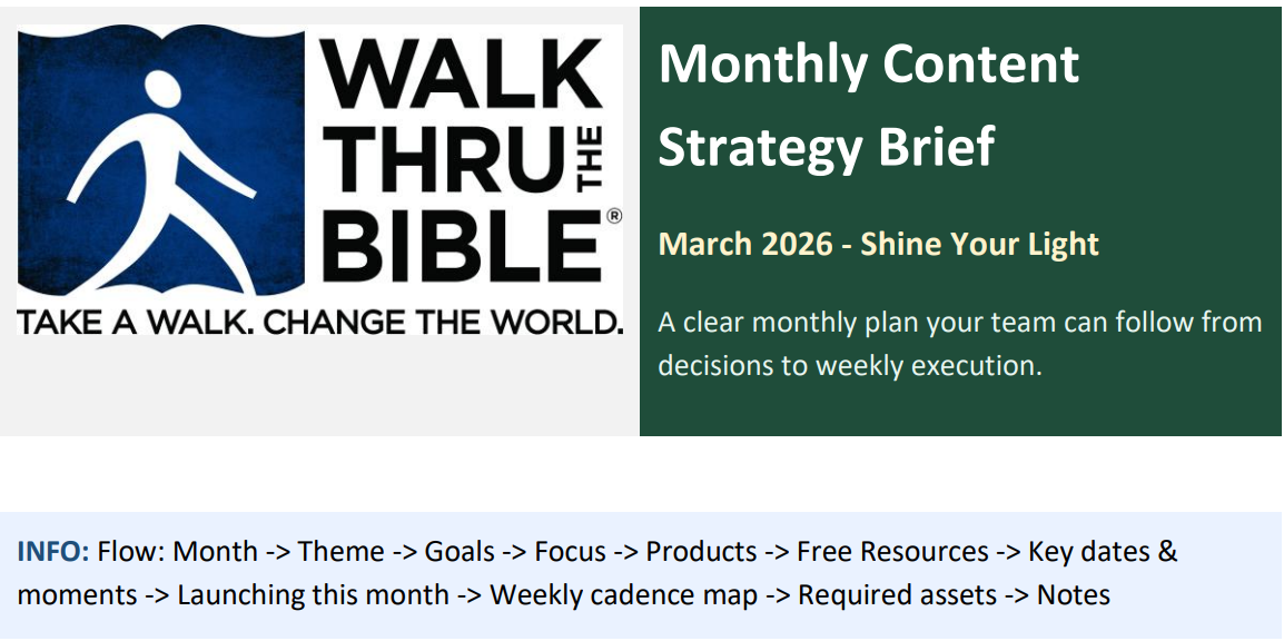 March 2026 Monthly Content Strategy — Shine Your Light